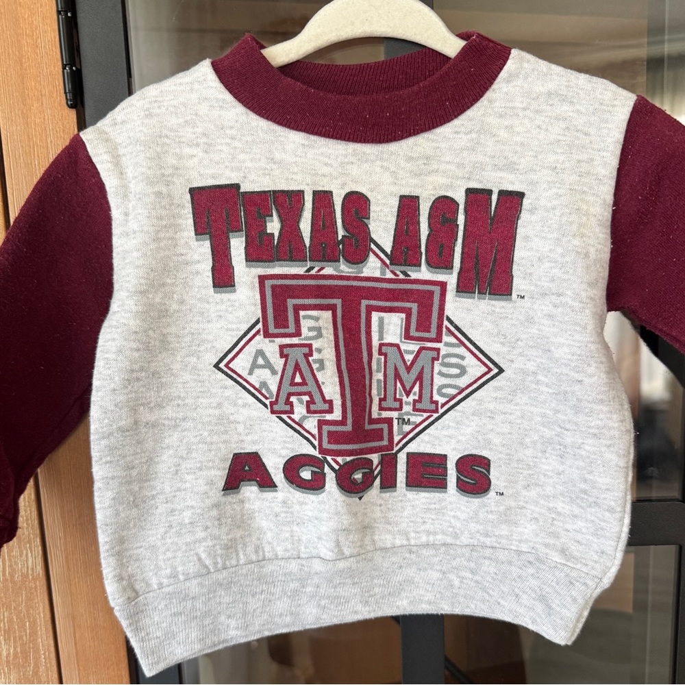 Vintage 90s Texas A&M aggies mock neck sweatshirt baby toddler college station
